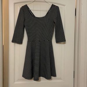 Striped black and white dress